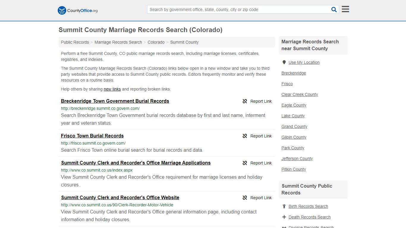 Marriage Records Search - Summit County, CO (Marriage ...